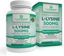 PurePremium L-Lysine 500 mg Supplement - Ätherische Aminosäure mit maximaler Stärke - Immununterstützungsergänzung - reine Lysine 500mg für schnelle Absorption - 7 Monate Versorgung - 200 Tabletten