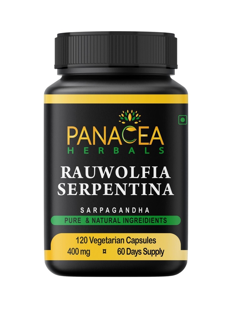 Panacea Kräuter Rauwolfia Serpentina Kapseln (120 Count 400mg Veg Caps) Sarpagandha Vati, Indian Snakeroot Supplement