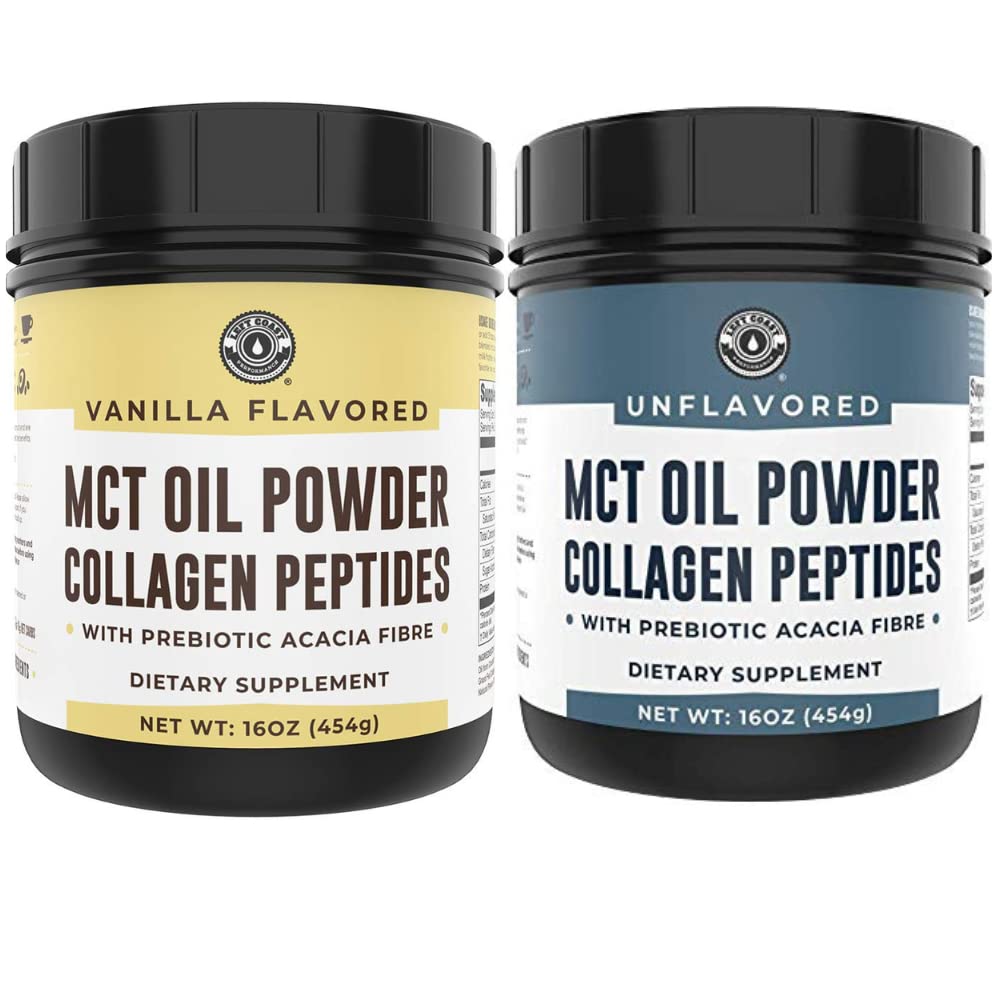 Left Coast Performance Keto Vanilla MCT Kollagenpulver und Keto entflammt MCT Kollagenpulver