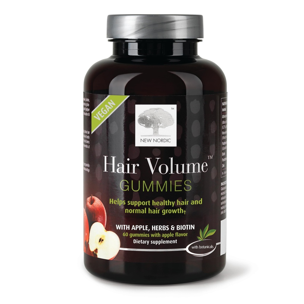 NEU NORDIC Haar Volumen Gummies, 2500 mcg Biotin, Tägliche Haar Vitamine Ergänzung zur Unterstützung der Haarhaut & Nägel, Vegan, 60 Count (Paket von 1)