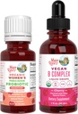 MaryRuth Organics Precision Probiotic for Women (Raspberry) & B Complex Drops (Cherry) | USDA Organic, Clean Label Project Verified® | Vitamins for Gut Health & Immunity | Vegan, Non-GMO, Gluten Free