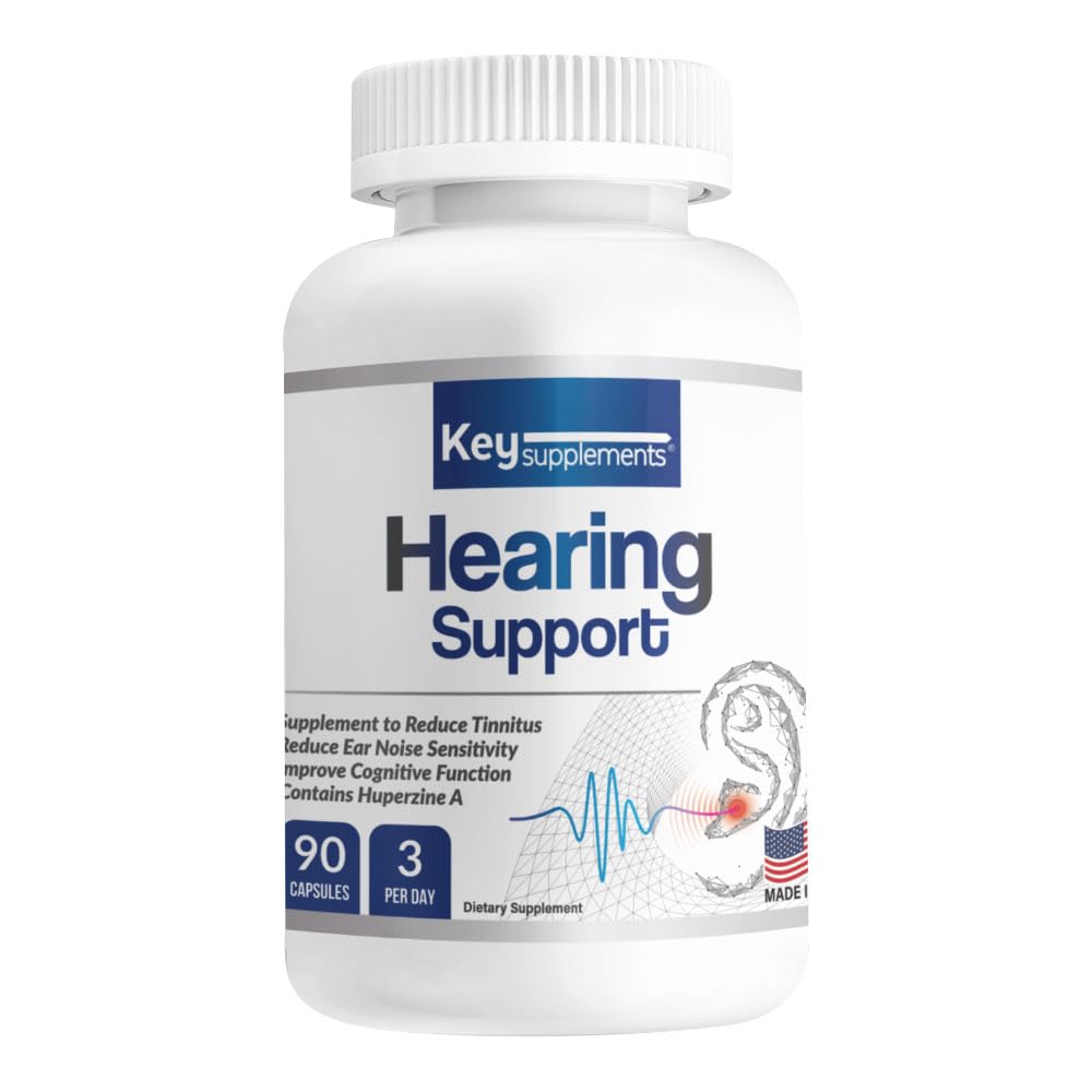 Key Supplements Hearing Support 90 Capsules, Tinnitus Relief for Ringing Ears