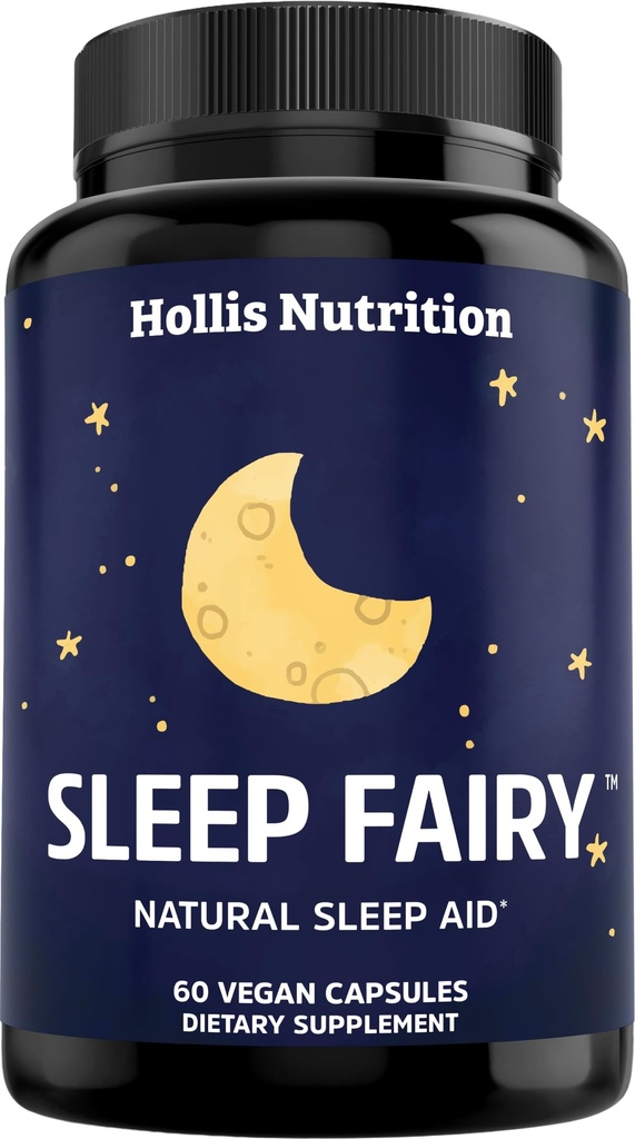 SLEEP FAIRY natürliche Schlafhilfe | Magnesium Glycinate 500mg, Melatonin 10mg, L-Theanin, B6, 5-HTP, GABA, Valerian Root & Ashwagandha | Kräuterschlaf Pillen für Erwachsene | Vegan Schlafpillen | MADE in den USA