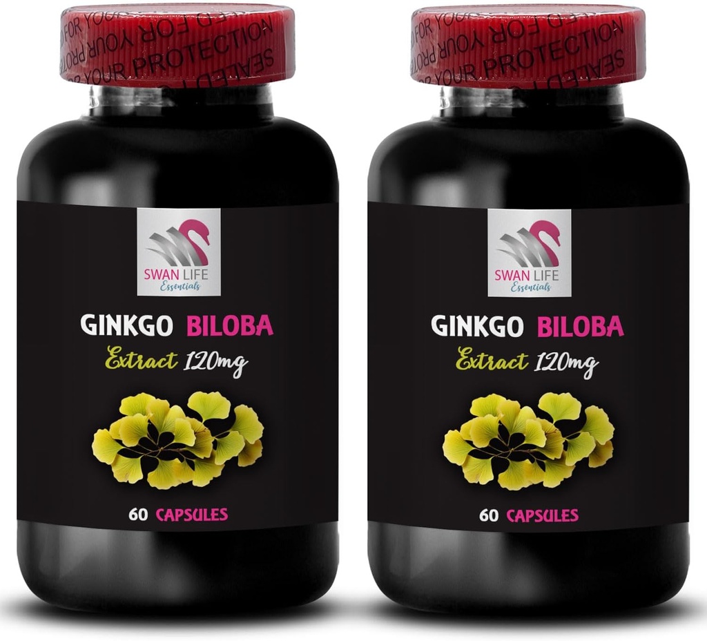 Ginkgo biloba Blatt Vorteile - GINKGO BILOBA EXTRACT - Kräuterextrakt Vorteile, Botanische Antioxidans Ergänzung, Ginkgo biloba Antioxidans Formel, Kräuter Antioxidans Eigenschaften 2 Flaschen 120 Caps