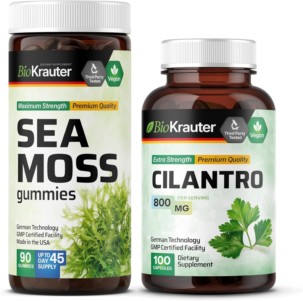 BIO KRAUTER Sea Moss 90 Gummies & Cilantro 100 capsule