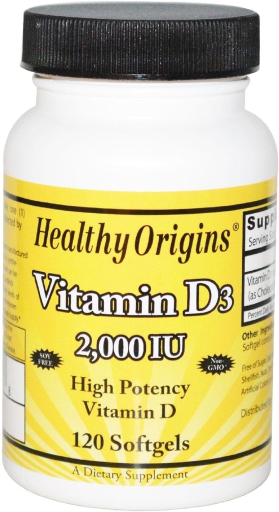 Gesunde Herkunft Vitamin D3 Softgels, 120 Zähler