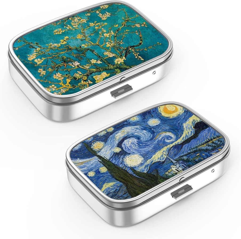 Pille Box 2 Compartment Small Pill Case,Portable für Tasche oder Geldbörse Pill Organizer Pill Container Halter, um Vitamine, Medikamente, Fischöl und Ergänzungen (2PCS)