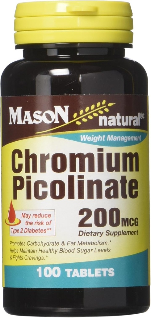 Mason Vitamins Chromium Picolinate Tablets, 60 Count