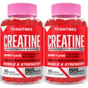 Kreatin Monohydrat-Gummi für Männer & Frauen - Creatine Pre-Workout-Gummien mit Taurine & Vitamin B6 B12 für maximale Stärke, Muskel, Energie, Endurance & Focus, Organic, Vegan - 120 Count