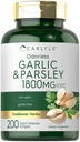 Carlyle Odorless Knoblauch & Petersilie 1800mg | 200 Softgels | Non-GMO, Glutenfreie Ergänzung