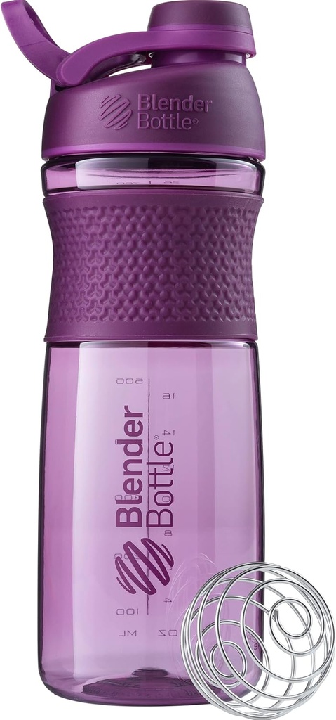 BlenderBottle SportMixer Shaker Bottiglia Perfetta per Protein Shakes e Pre Workout, 28-Ounce, Plum