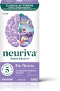 NEURIVA Destress Brain Supplemento per Focus, Concentrazione & Accuratezza con L-teanina per Rilassamento & Everyday Stress Riduzione e Melon Concentrato per aiutare a combattere lo stress ossidativo, 30ct Capsule
