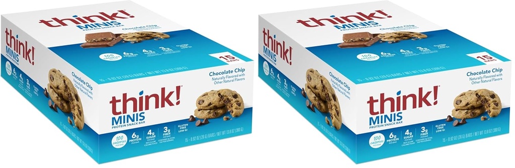 Pensa! MINIS Protein Snack Bars, Gluten Free, Chocolate Chip, 15 Conte (Pack of 2)
