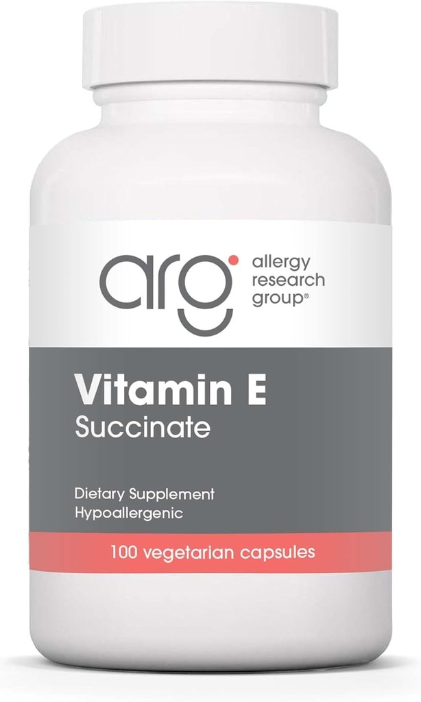 Allergy Research Group Vitamin E Succinate Supplement - für Männer und Frauen, 400 IU D-Alpha-Tocopheryl, Antioxidans, Vegetarische Kapseln - 100 Count