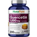 NusaPure Quercetin 1000mg - 200 Veggie Caps (Non-GMO, Vegan, Vegetarisch) Bioperine