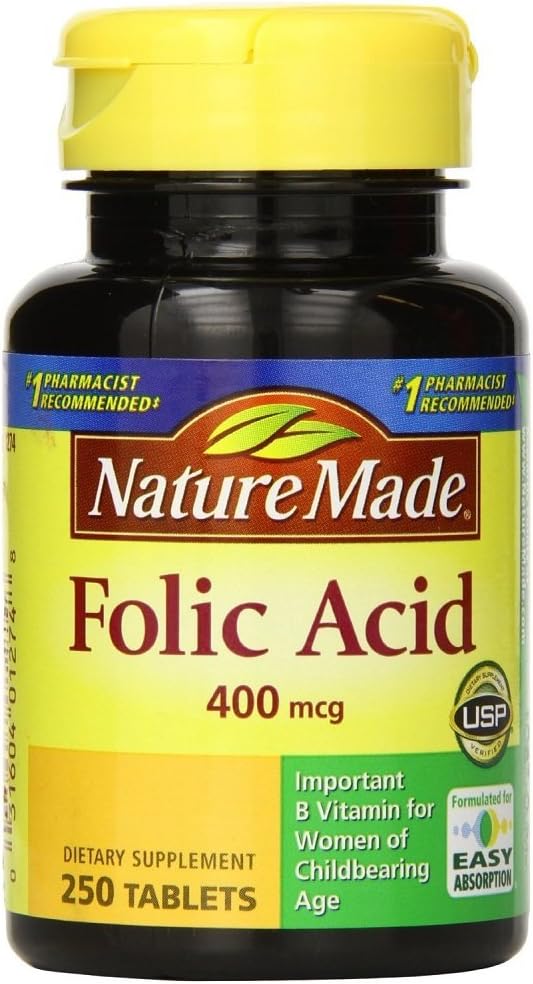 Acido Folico naturale 400 mcg 250 Conte (6 confezione)