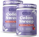ColonSweep Psyllium Husk Pulver Colon Cleanser - Vegan, Glutenfreie Faser-Ergänzung - Safe Colon Cleanse for Constipation Relief, Bloating Relief & Gut Health -16 OZ (60 Servietten) - 2 Pack