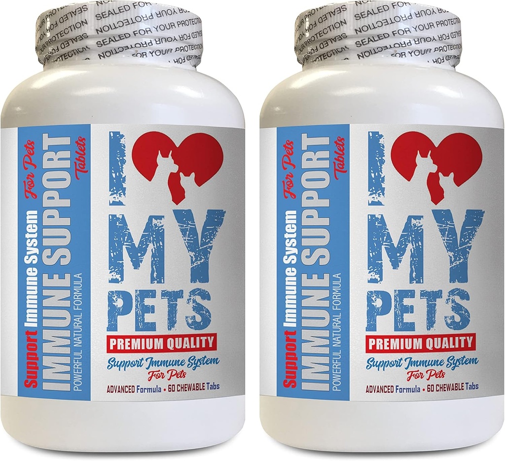 Amo il mio PETS LLC cat Immune System - PET Immune Support - Dogs and Cats - Booster - Healthy - Milk Cardo per gatto - 120 Trattamenti (2 Bottiglie)