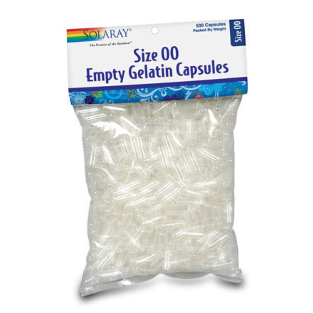 Solaray Empty Gelatin Capsule, Dimensioni 00 | 500 Conte