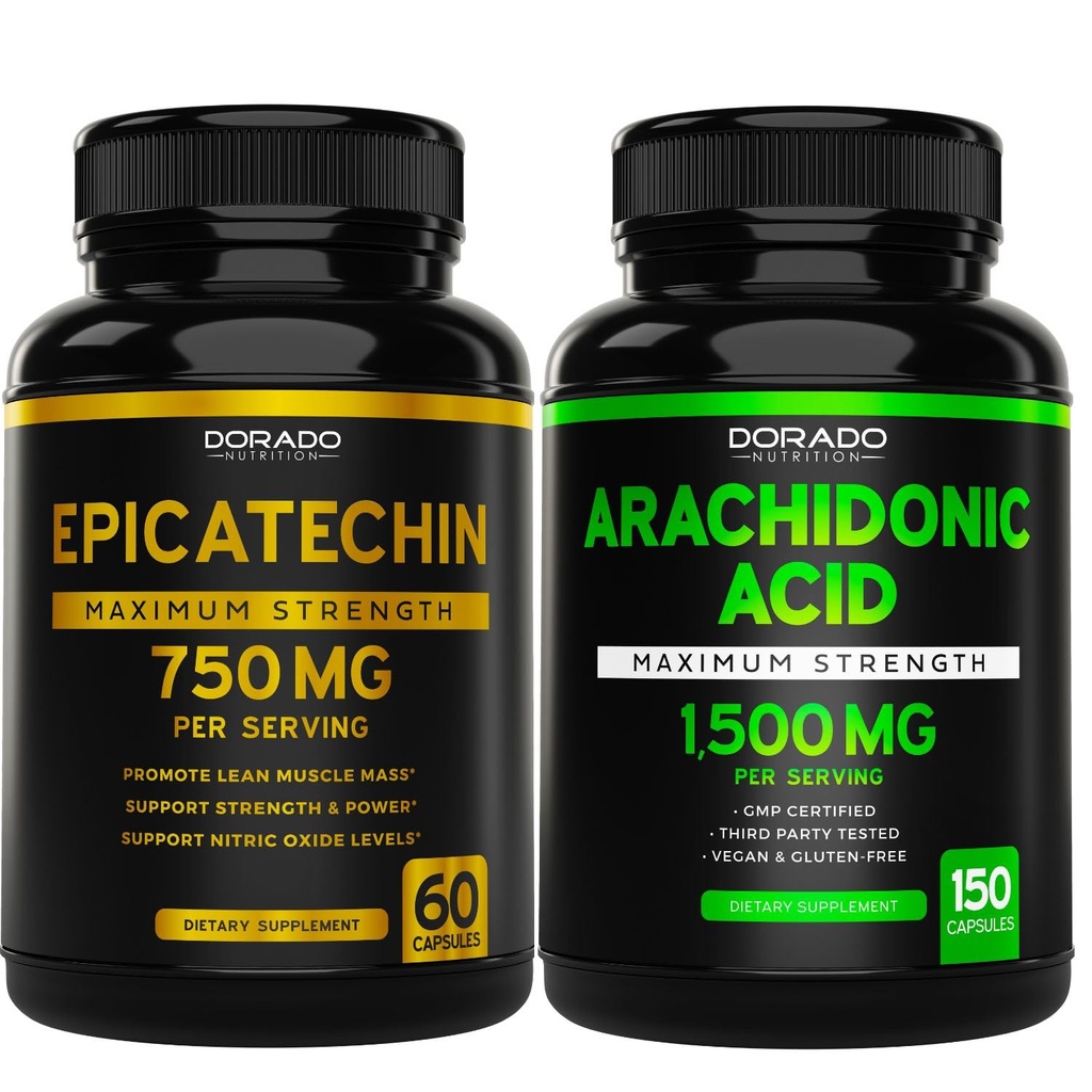 DORADO NUTRITION Epicatechin Extract 750mg Per Serving - (120 capsule) e Arachidonic Acid Supplement 1500mg (150 capsule)
