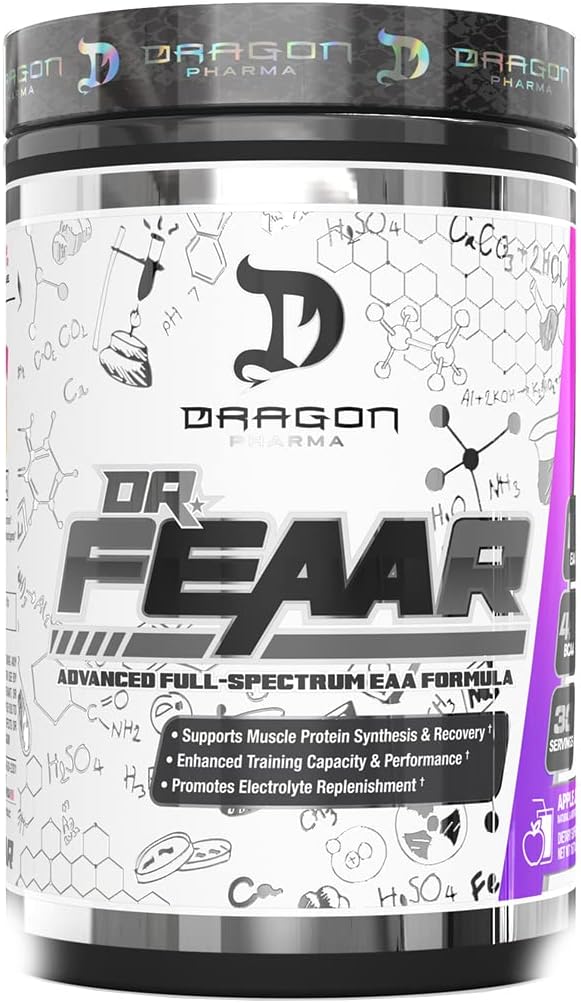 DRAGON PHARMA Dr. FEAAR® Advanced Full-Spectrum EAA Matrix, unterstützt Muskelproteinsynthese und Erholung, verbesserte Trainingskapazität und Leistung (30 Servierungen, Traubensaft)
