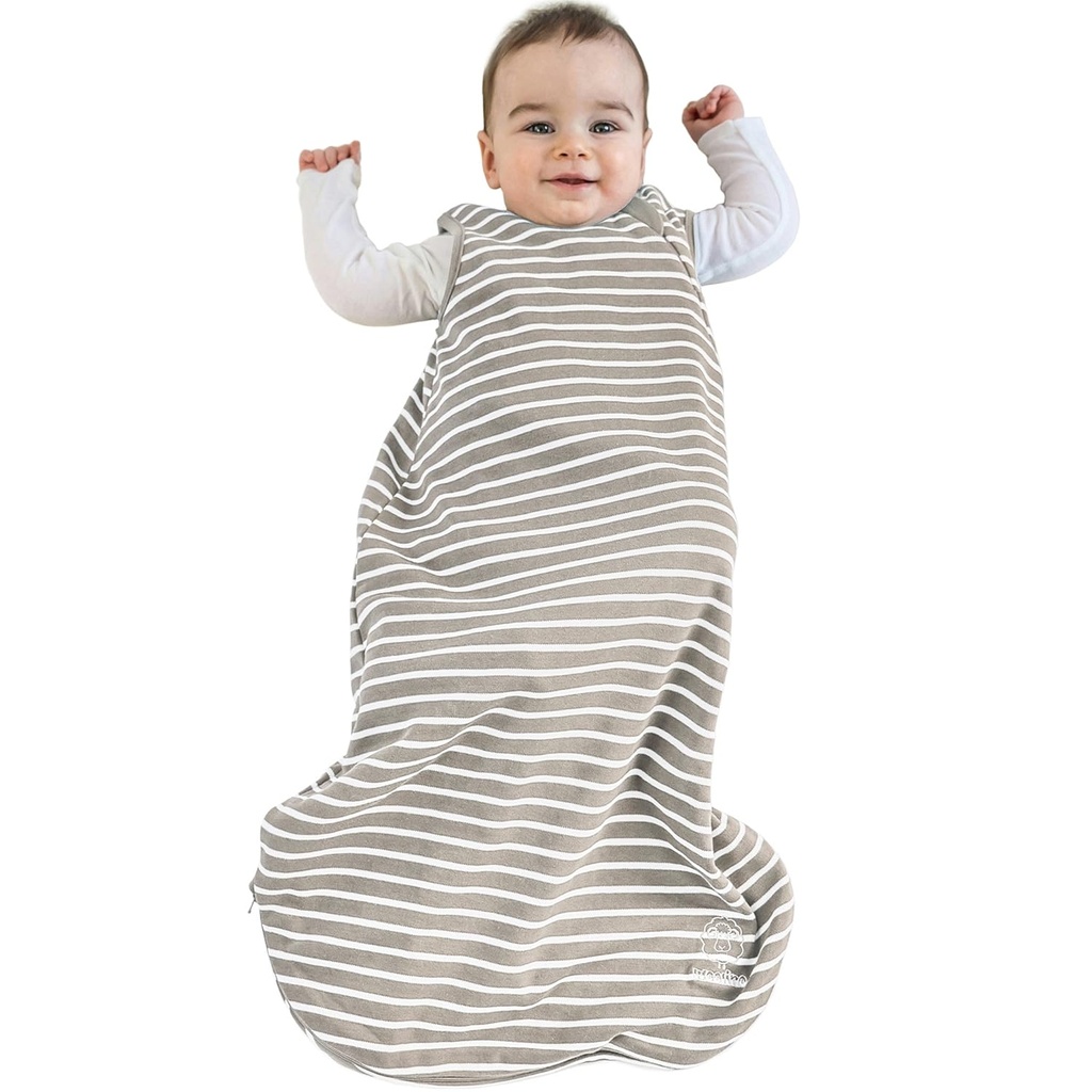 Woolino Merino Wool e Organic Cotton Baby Sleep Bag - 4 stagioni Classic Sleep Sack per Baby - Bikini Zipper Sleeping Bag per Baby e Toddler - 0-6 mesi - Terra