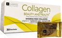 Peptidi di collagene idrolizzati 30 Pacchetti di polvere con vitamina C (1000mg) e acido ialuronico, che supporta capelli, pelle, unghie e giunti, aroma d'arancia, 30 Serve