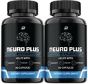 Supplément Cerveau Neuro Plus, NeuroPlus pour la Formule Mémoire, Nero Plus PQQ pour réduire les effets négatifs du brouillard cérébral, fonction cognitive Neuro+, Nuero Plus Reviews (2 Pack - 120 Capsules)
