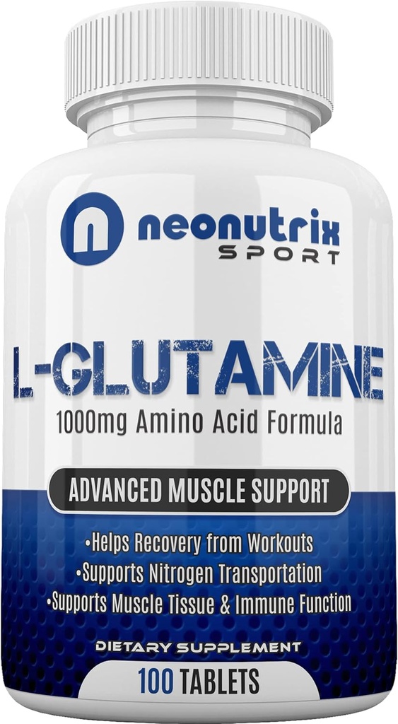 L-Glutamin 1000mg Aminosäurekapseln Post Workout Recovery Supplement für Immun-, Verdauungs- und Gut-Unterstützung Stickstoff Transporter für Muskel-Recover & Endurance für Männer und Frauen von Neonutrix Sport