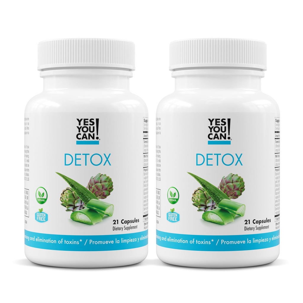 Si' che puoi! Pillole Natural Detox - Detergente Diuretico con Electrolytes & Vitamins - Aiuta con la ritenzione idrica - Senza glutine, 21 capsule (2 Pack)