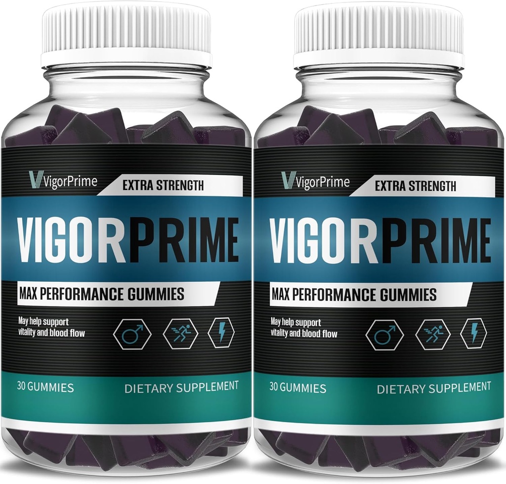 (2 Pack) Vigor Prime Performance Gummies Prime Vigor XL Gummy Supplement, Vigor Prime XL Maximum Strength Advanced Shilajit Sea Moss Fenugreek Gummies Gesamtenergie Vitalität Unterstützung (2 Monate Versorgung)