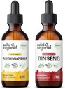 Wild & Organic Ashwagandha Tinktur 4 fl oz & Ginseng Tinktur 4 fl oz