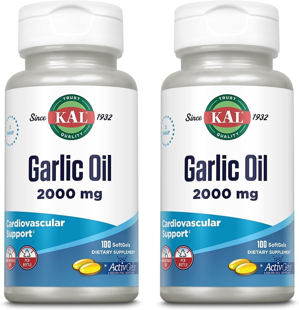 KAL Aglio Olio 2000 Softgels, 100 Conte | Confezione di 2