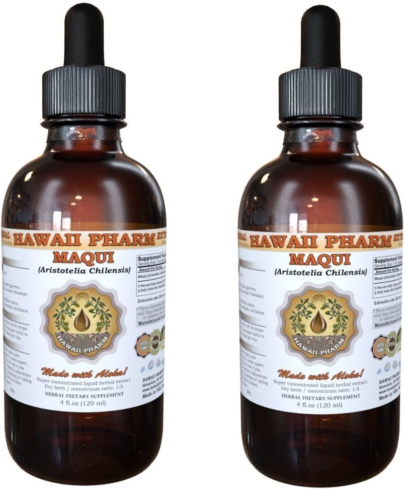 Maqui Liquid Extract, Organic Maqui (Aristotelia chilensis) Zuschnitt 2x2 oz
