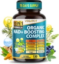 VEGATOT NAD+ Boosting Complex - Suppléments NAD pour les femmes et les hommes 15-en-1 Formule avec resvératrol Turmeric Quercetin Rosemary Bilberry Sage Green Tea