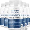 (5 Pack) Neuro Tech IQ Brain Supplement Neurotech Iq Focus Formula Pillen (300 Kapseln)