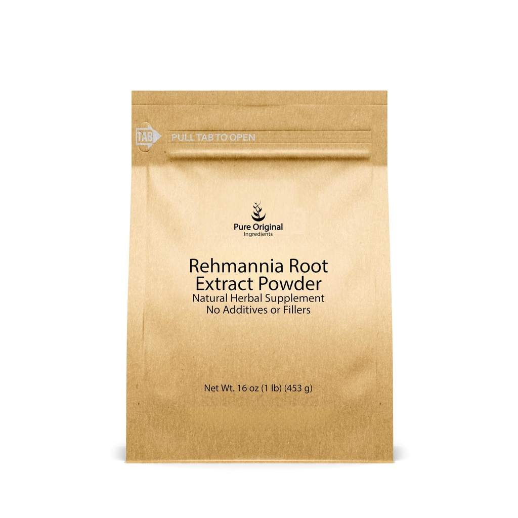 PURE INGREDIENTS ORIGINAL Rehmannia Root Extract Poudre (1 lb) Non-OGM, Foxglove chinois, supplément à base de plantes traditionnelles