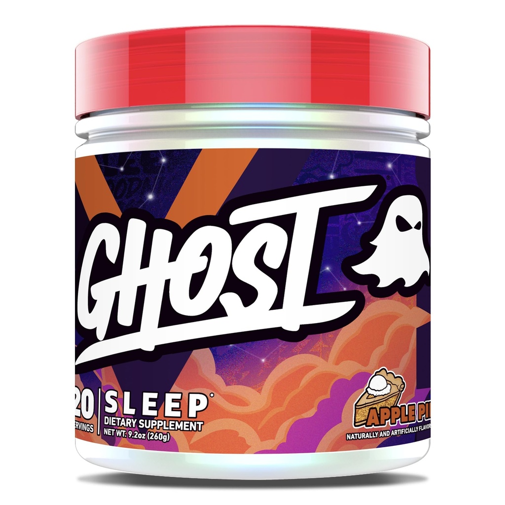 GHOST Sleep Diät-Ergänzung, Apple Pie - Erholung & Erholung mit Premium-Zutaten einschließlich Melatonin, Colostrum & Ashwagandha - Unterstützt Schlafqualität - Glutenfrei & Zuckerfrei