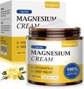 Crema di Magnesio per il Sonno - Naturale Lozione di Magnesio Topico per Cinture di Dolore e Gambe, Rilassamento Muscolare, Calma - Burro Di notte Corpo per Idratazione Profonda - Sicuro per Bambini (Vanilla)