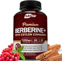 NutriFlair Premium Berberine HCL 1200mg, 60 Kapseln - Plus Pure True Ceylon Cinnamon, Ergänzungen Pillen, Immunsystem Unterstützung