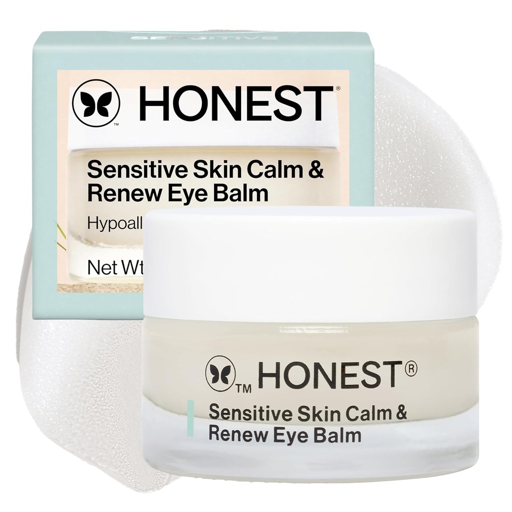 Ehrliche Schönheit Sensitive Haut ruhig + Erneuerte Augenbalsam | Feuchtigkeitsspendend + Firming | Hypoallergen, Duftfrei, Vegan | 0.5 oz