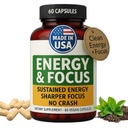 Green Regimen Energy & Focus Capsule - Integratore Nootropico Naturale per Clarity Mentale Sostenuta, Concentrazione Aumentata & Alertness - No Crash, Vegan, Non OGM - 60 Caps