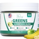Poudre de Superfood Verte pour Digestion et Santé Gut - Keto Friendly Superfood Greens Blend Poudre pour Imune Support - Supplément de Greens en poudre pour Imune Boost - Apple Banana Flavor