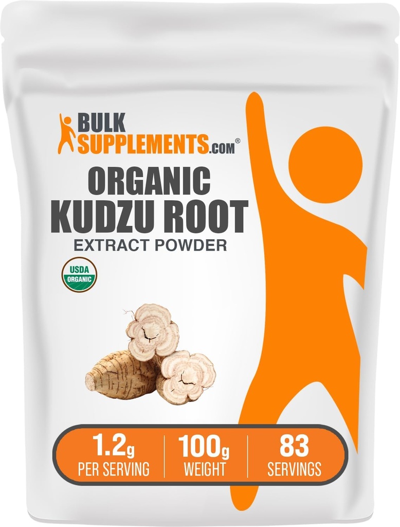BulkSupplements.com Organic Kudzu Root Extract Powder - Kudzu Root Supplement, Kräuterergänzung - Glutenfrei, 1.2g pro Servierung, 100g (3.5 oz) (Pack von 1)