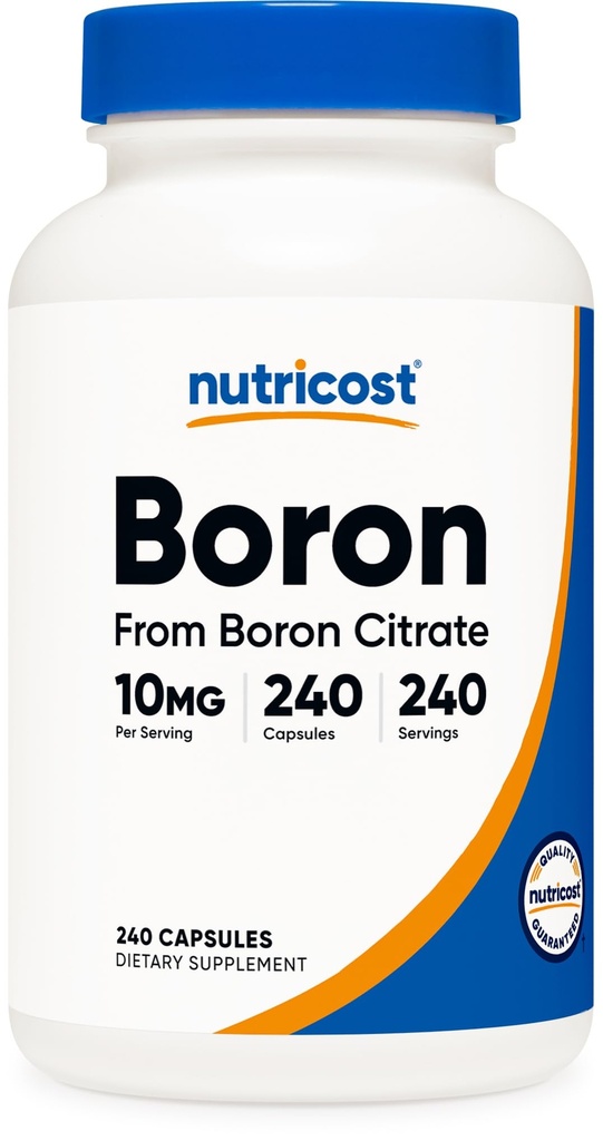 Nutricost Boron Kapseln 10mg, 240 vegetarische Kapseln, Glutenfrei und nicht-GMO