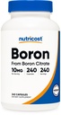 Nutricost Boron Capsules 10mg, 240 Capsules végétariennes, sans gluten et sans OGM
