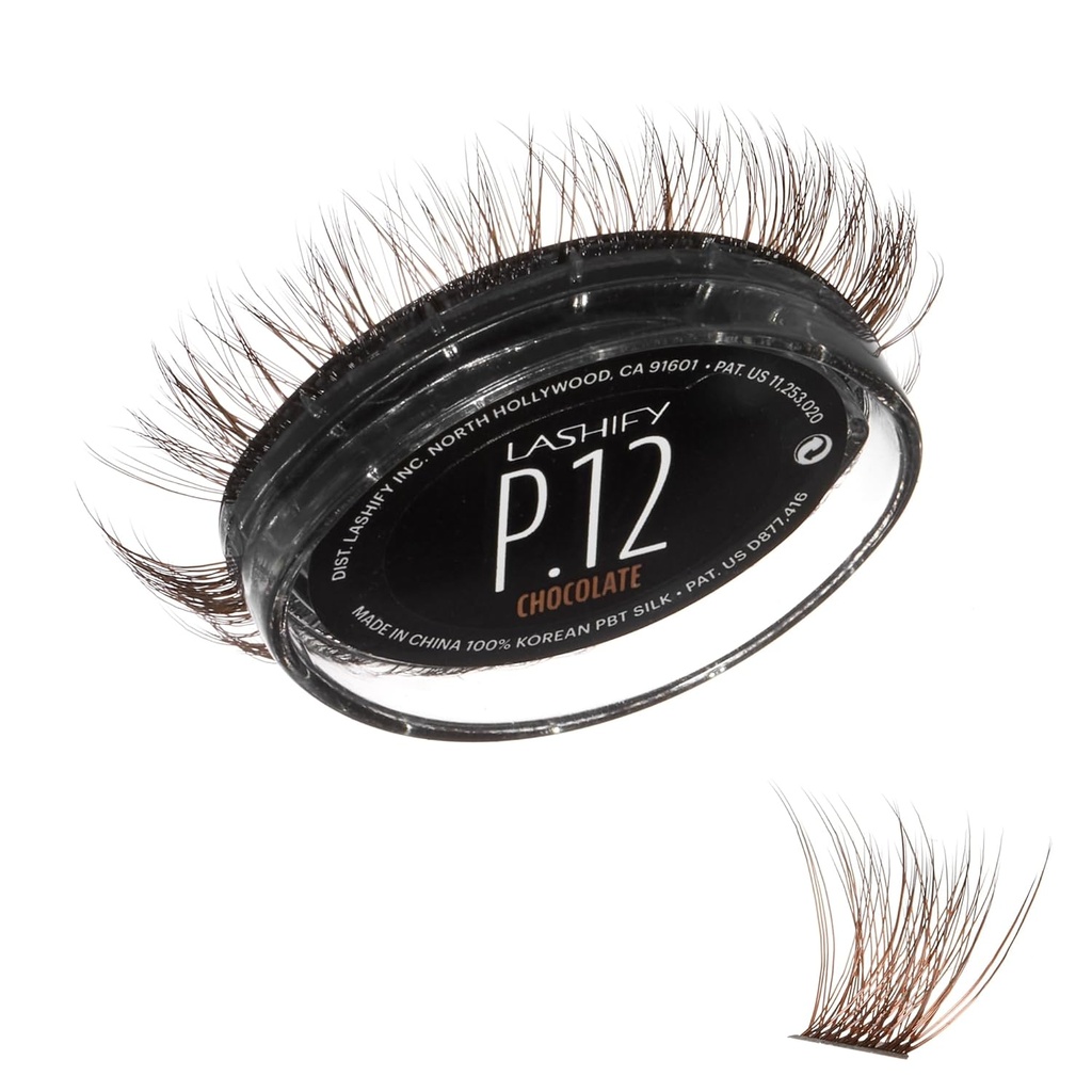 Lashify Plushy 12mm Gossamer Lashes in Schokoladenfarbe, einfache DIY gefälschte Lashes für einen voluminösen aber dennoch natürlichen Look
