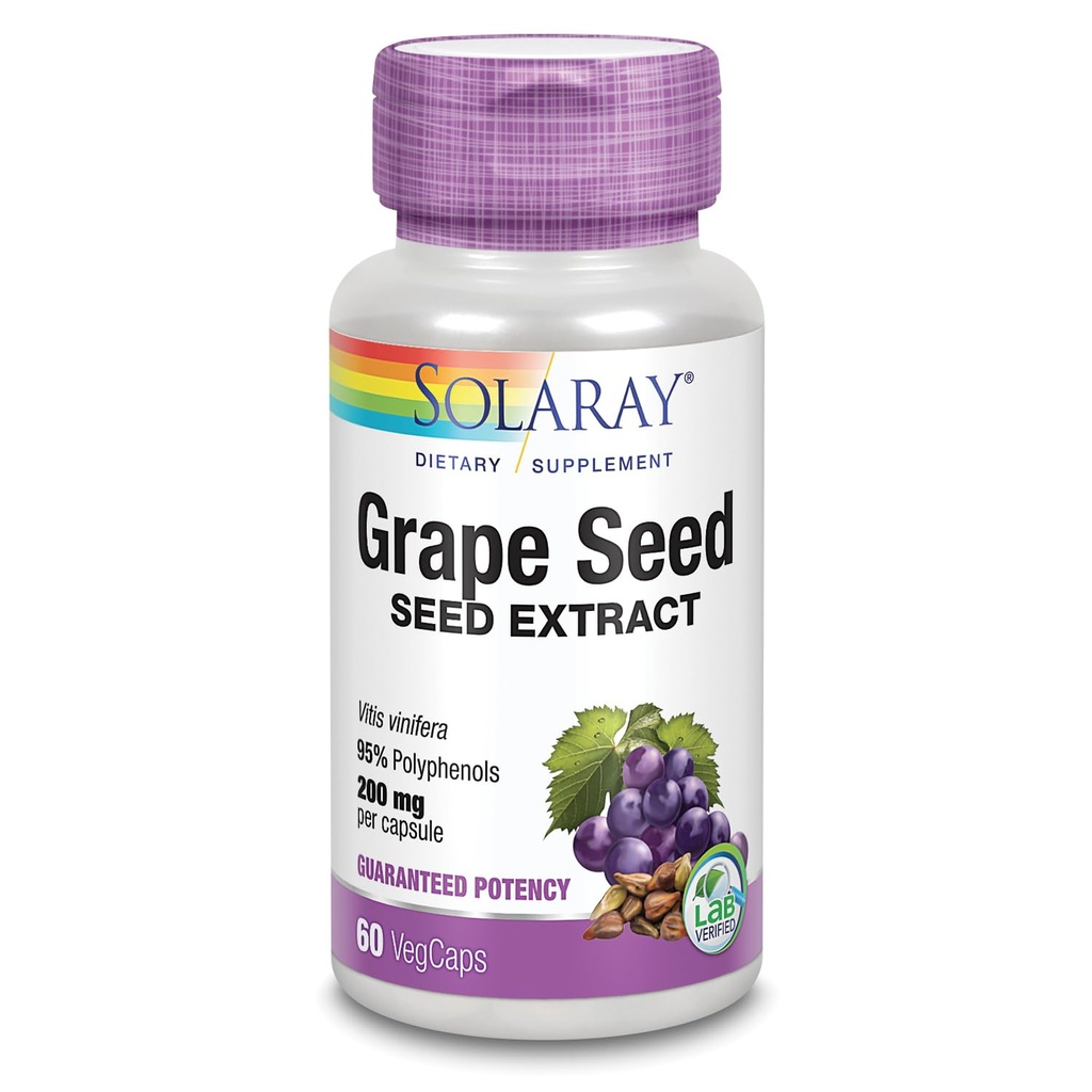 Estratto di semi di uva 200 mg Plus Bioflavonoide Complex | Sano Cardiovascolare & Sangue Vessel Support | 60 VegCaps
