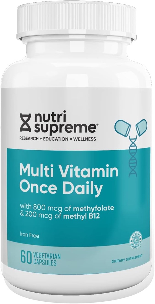 Nutri Supreme Multivitamin per uomini e donne con oltre 20 vitamine e minerali, supplemento nutrizionale giornaliero per il supporto immunitario, Kosher, Vegetariano, alimentazione di 60 giorni
