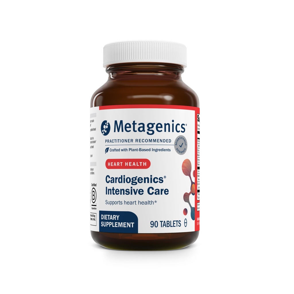 Metagenics Cardiogenics Intensive Care - Supplemento di salute del cuore - con magnesio, calcio, selenio e aminoacidi - Include Arjuna Bark & Hawthorn Leaf - 90 compresse